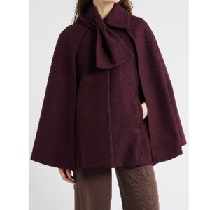 CeCe Burgundy Cape Jacket